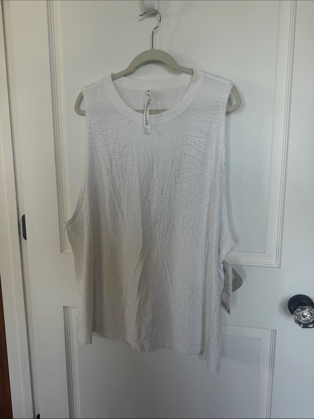 White and Gray Sleeveless Oversized Tank Top from Lululemon